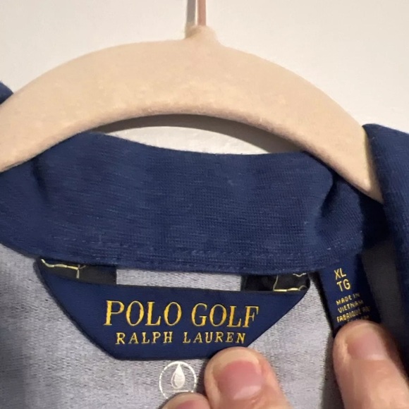 Polo Ralph Lauren Golf Men’s Long Sleeve 1/4 Zip Blue Striped Cotton XL - Picture 3 of 4